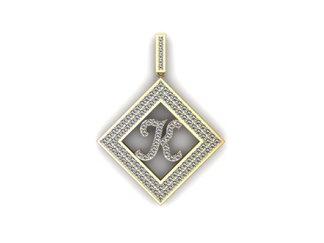 1JD072116 - Diamond Letter K Pendant
